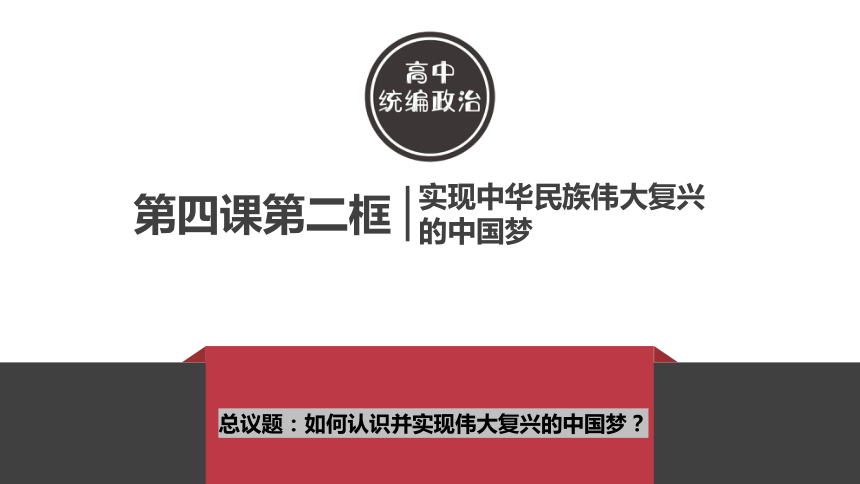 高中政治统编版必修一4.2实现中华民族伟大复兴的中国梦课件（共39张PPT+1内嵌视频）