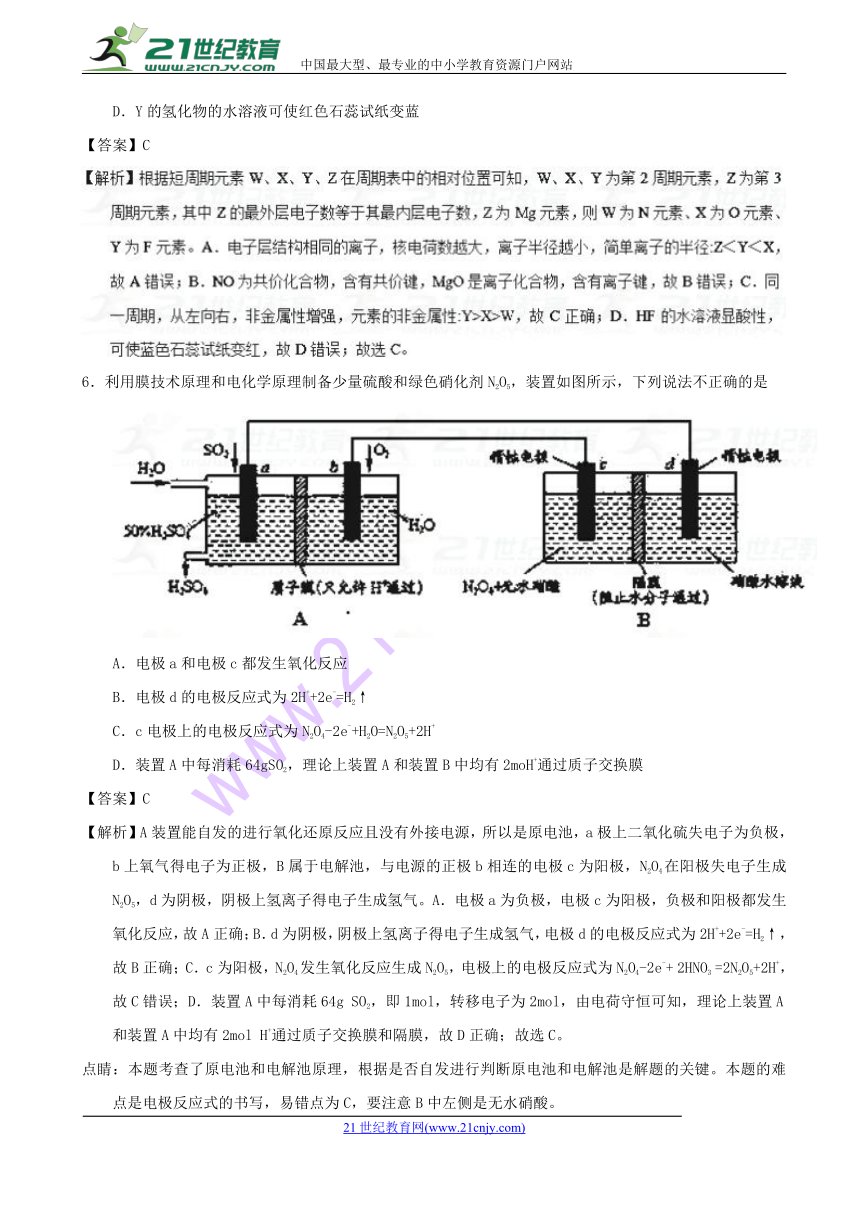 2018年全国高考化学复习考前模拟系列（10）（解析版）