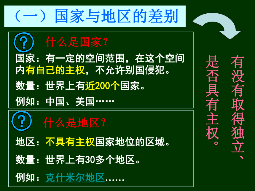 沪教版  七年级下册  第一单元第二课 世界的划分  国家与地区 课件