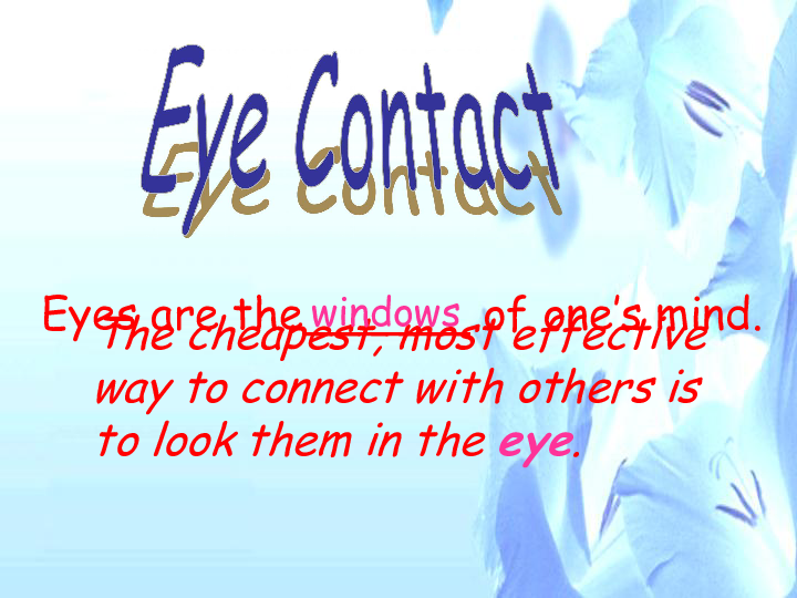 新世纪高中英语高一下 Unit 4Body Language reading eye contact 教学课件 （共16张PPT)