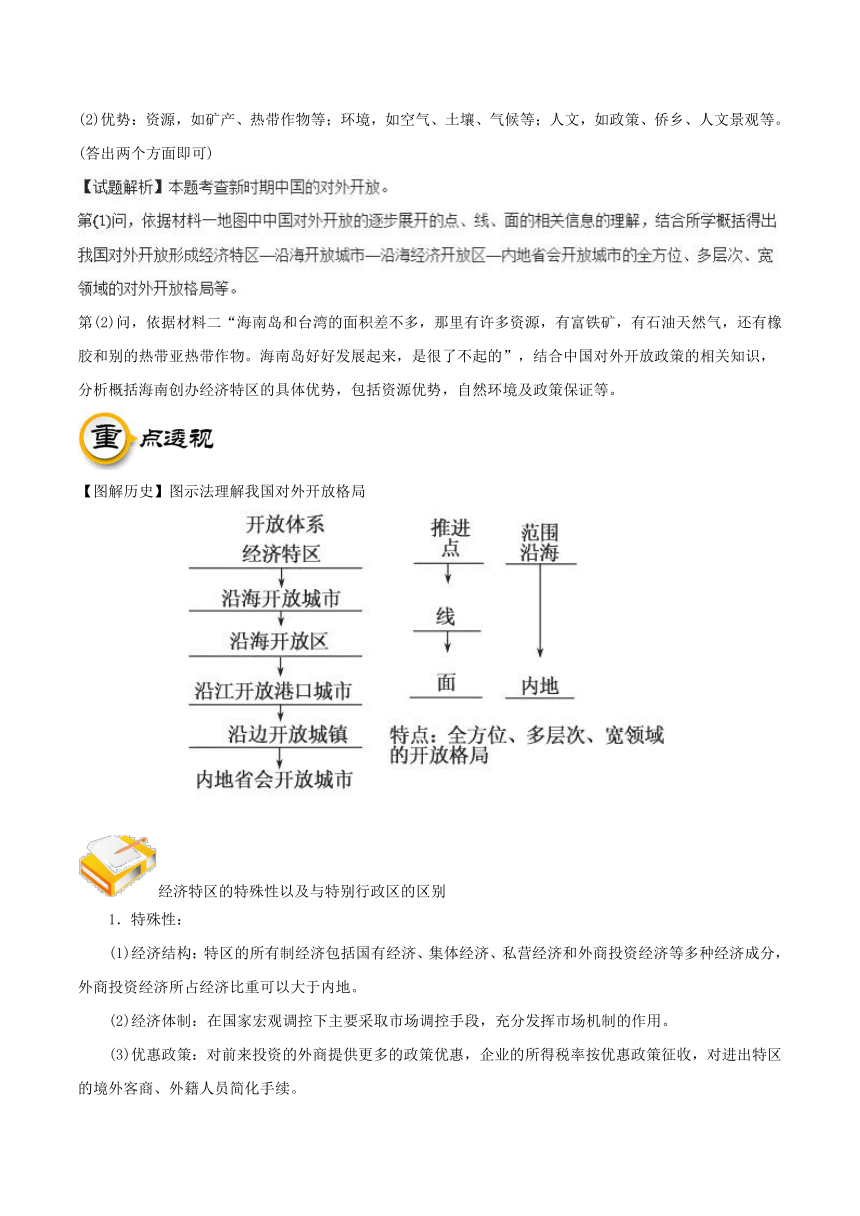 第13课对外开放格局的初步形成-2017-2018学年高一历史人教版（必修2）（解析版）