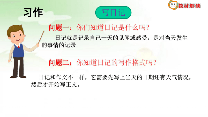 三年级上册(2018部编）语文园地二  课件(含习作）（21张PPT）