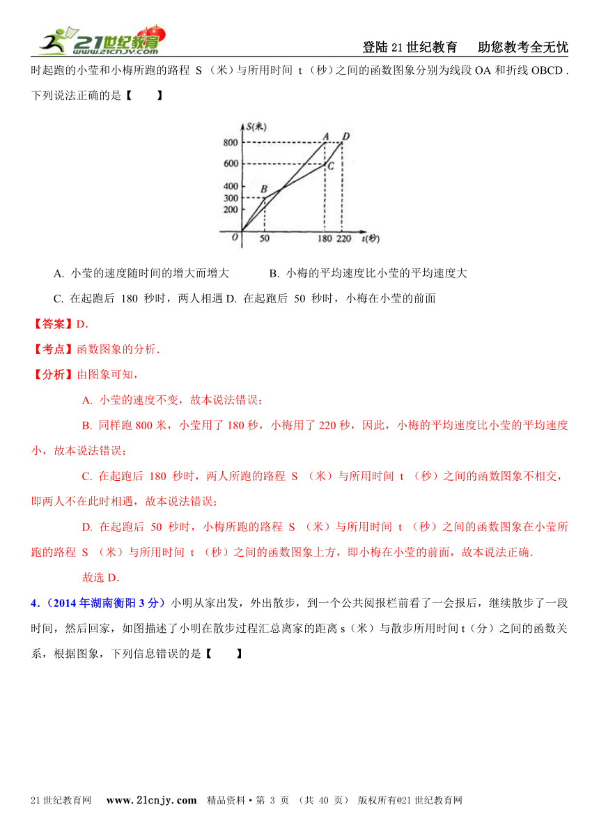 2014年全国中考数学试题分类解析汇编(170套75专题）专题18：一次函数(正比例函数)的应用