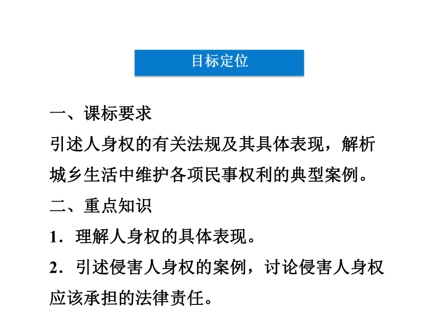 2017-2018学年人教版选修五  专题二第二框  积极维护人身权 课件（共39张）