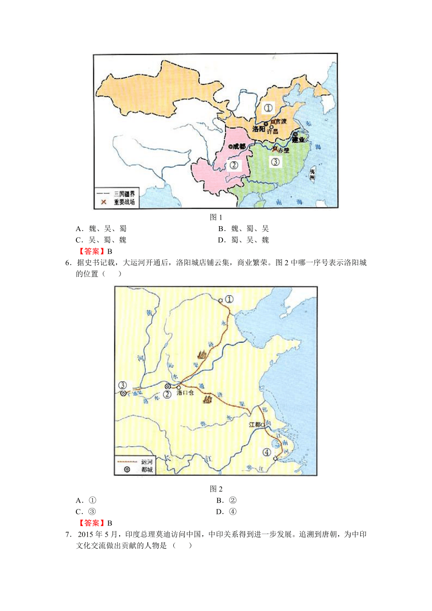 深圳市2015年中考历史试卷 含答案