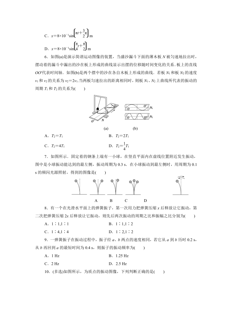 新人教版选择性必修第一册高二物理课后练习卷：2.2  简谐运动的描述