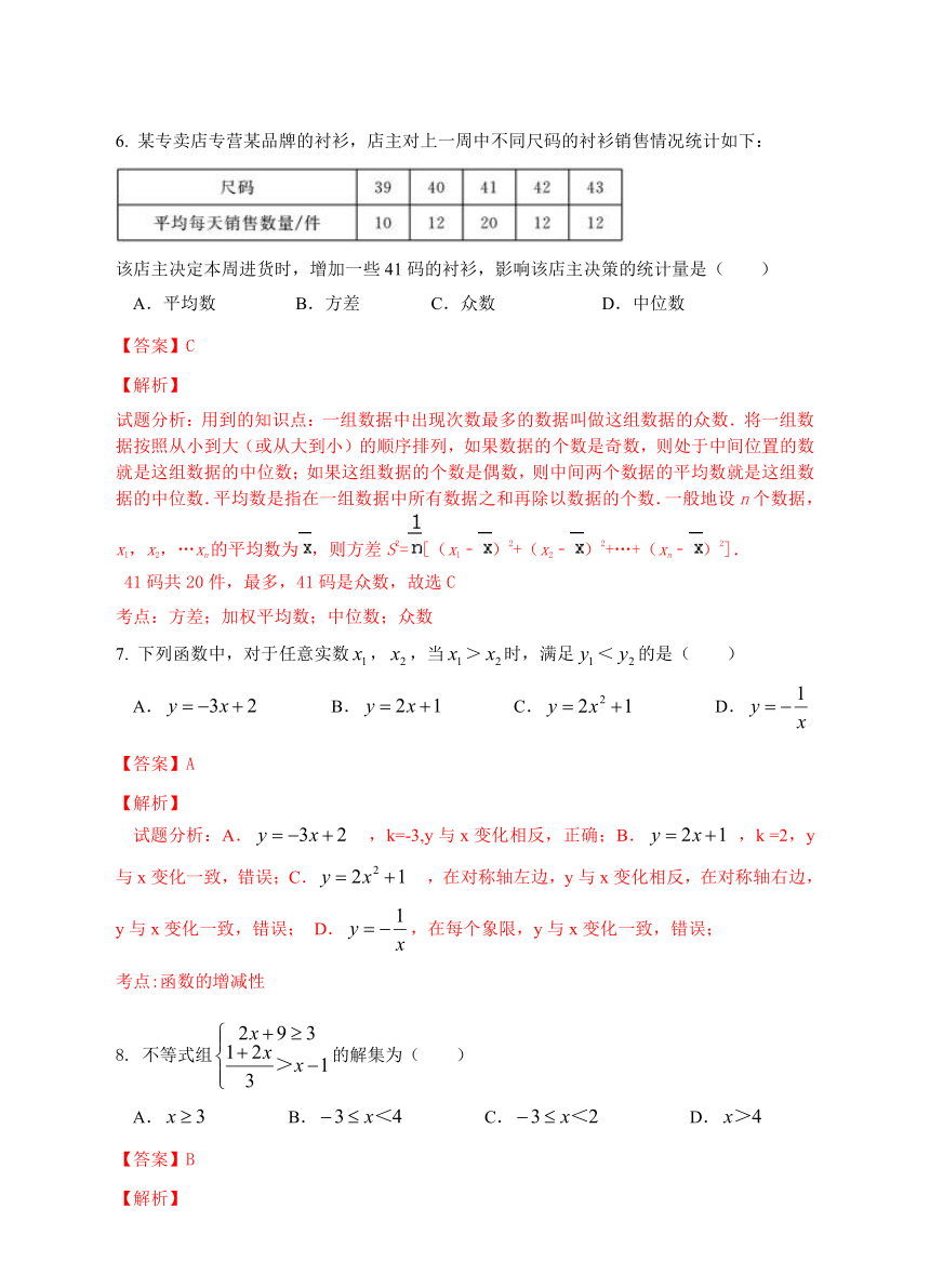 山东省德州市2017年中考数学试题（word解析版）