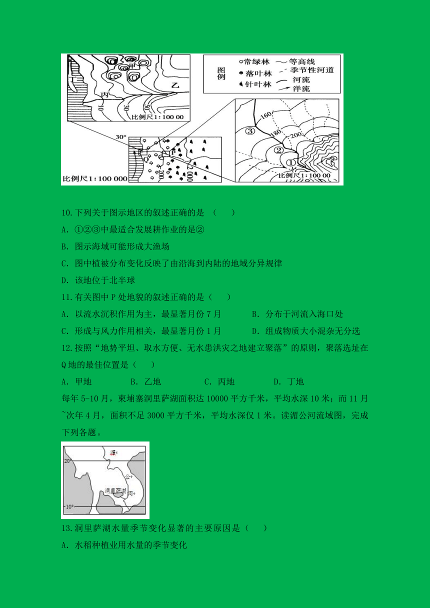 河北省衡水中学滁州分校2017-2018学年高一6月调研考试地理试题+Word版含答案