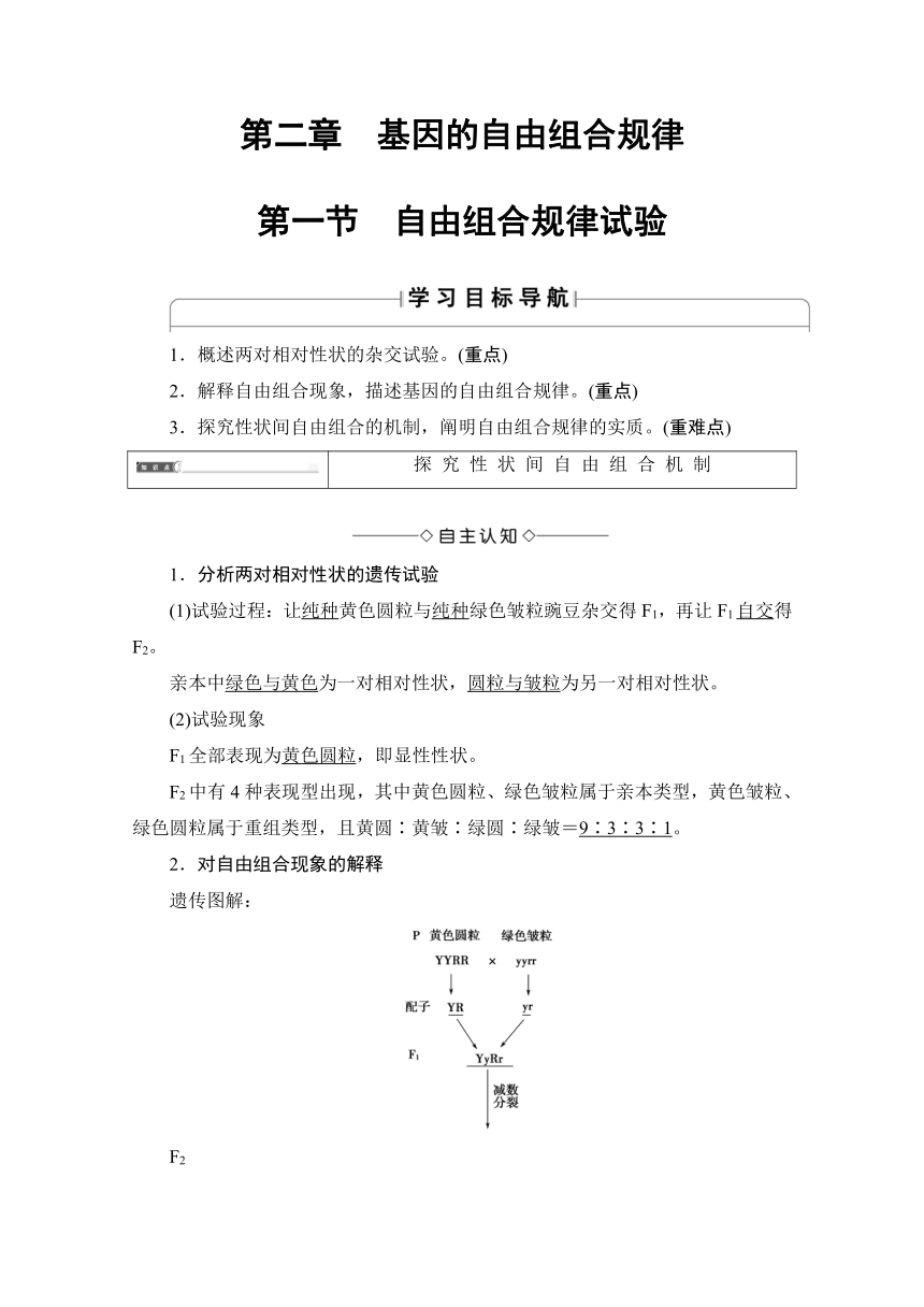 2016-2017学年高一生物必修二检测：第2单元第2章第1节自由组合规律试验（中图版）(含解析)