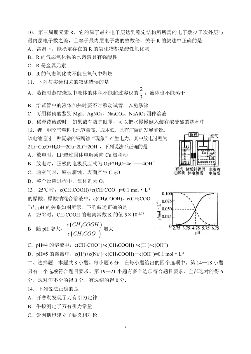 山东省潍坊市2016届高三第一次模拟考试考试理综试题（WORD版）