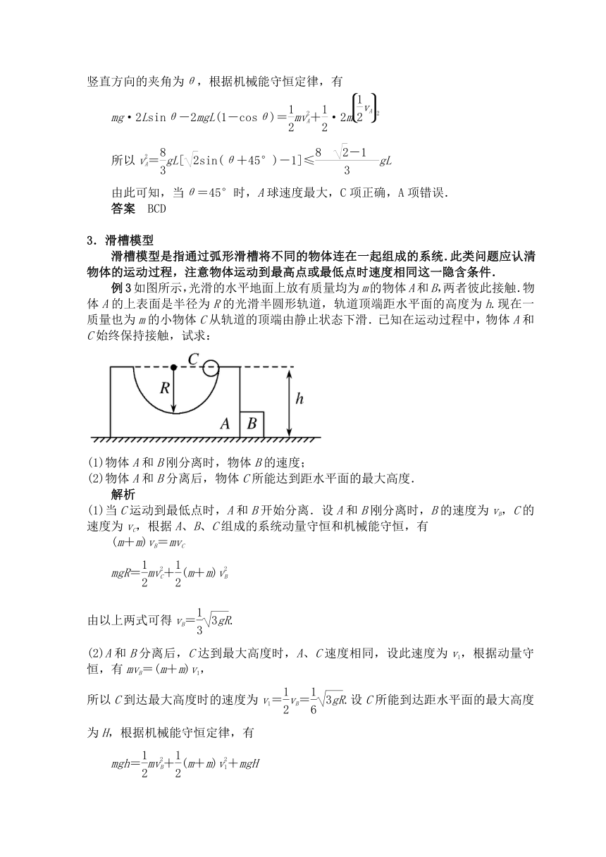 高考物理总复习：解题方法专题精细讲解：专题六：机械能守恒在模型中的应用