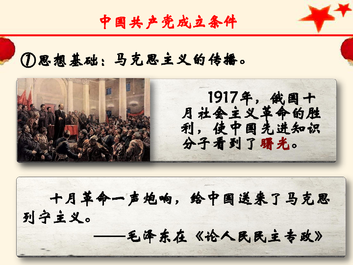 人教部编版八年级历史上册第14课 中国共产党的诞生课件（共24张PPT）
