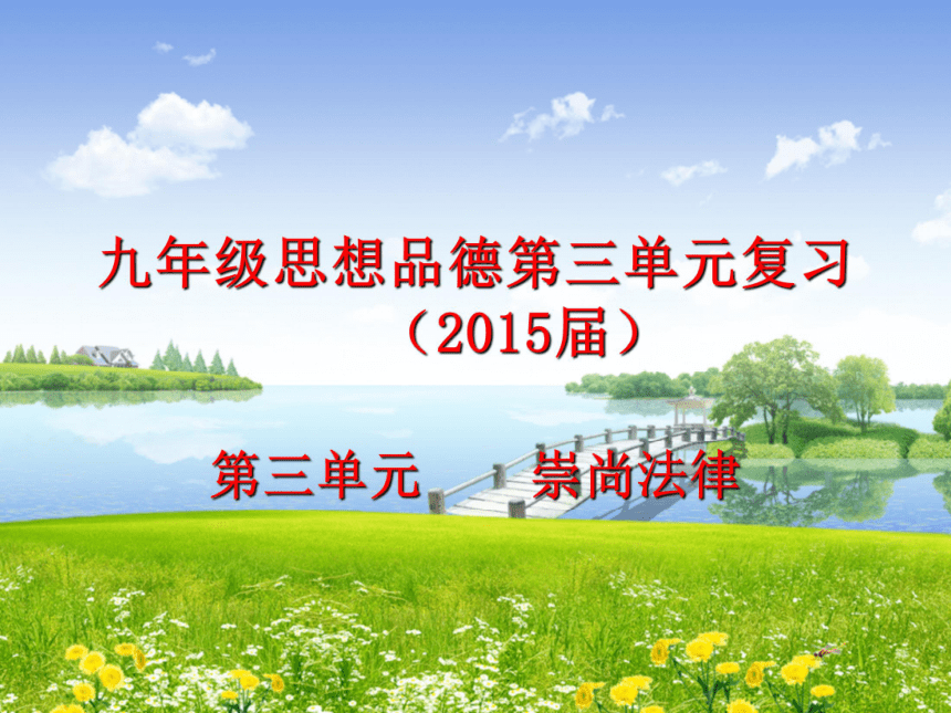 苏教版2015届九年级思想品德第三单元崇尚法律复习课件（共52张）