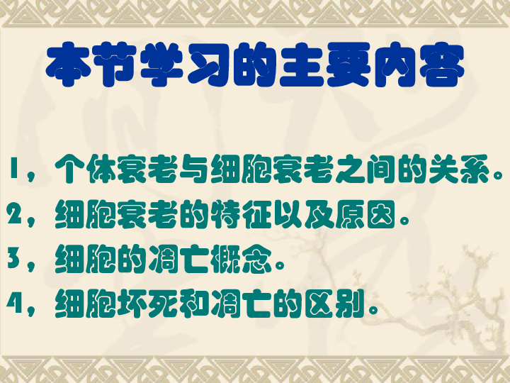 人教版高中生物必修1课件：6.3 细胞的衰老和凋亡 (共24张PPT)