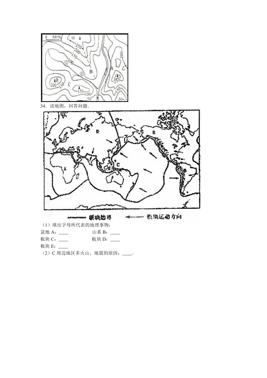广西省来宾市忻城县2015-2016学年七年级（上）月考地理试卷（解析版）