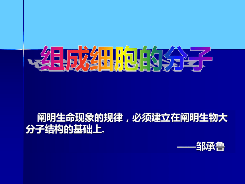 人教版高中生物必修一第一章第1节  细胞中的元素和化合物 课件（21张）