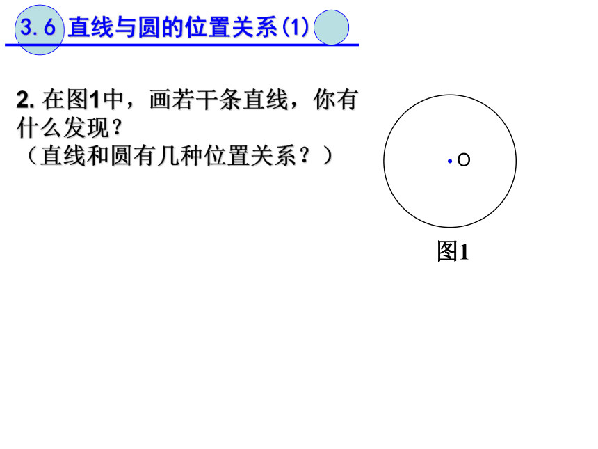 广东省花都区花山初级中学北师大版数学九年级下册课件：3.6直线和圆的关系(1)（共18张PPT）