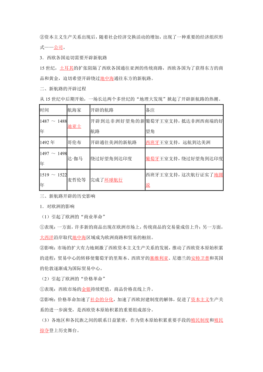 2011高一历史学案：14：开辟文明交往的航线（教学练案）（人民版必修2）