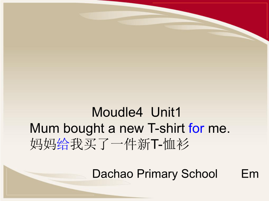 Module 4 Unit 1 Mum bought a new T-shirt for me.课件