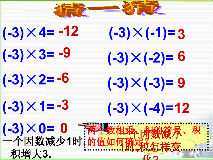 北师大版数学七上2.7有理数的乘法课件(共24张PPT)