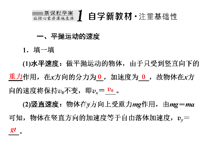 人教新版高中物理必修第二册说课课件  第五章 第4节 抛体运动的规律:42张PPT