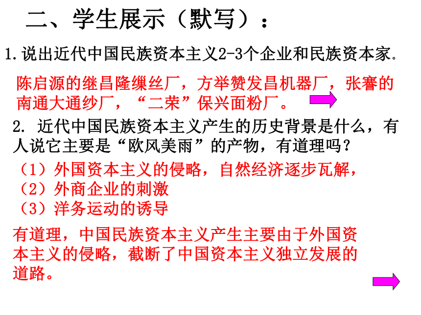 人民版必修二历史专题二 近代中国资本主义的曲折发展  复习课件 （共30张PPT）