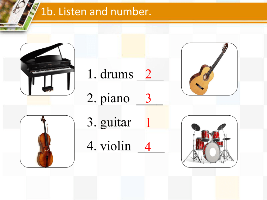 人教版七年级下Unit 1 Can you play the guitar? Section B(1a-1f)课件（共18张PPT）