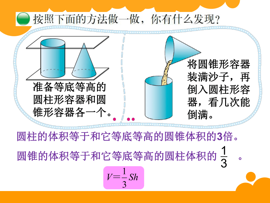 数学六年级下北师大版1.4圆锥体积课件（15张）