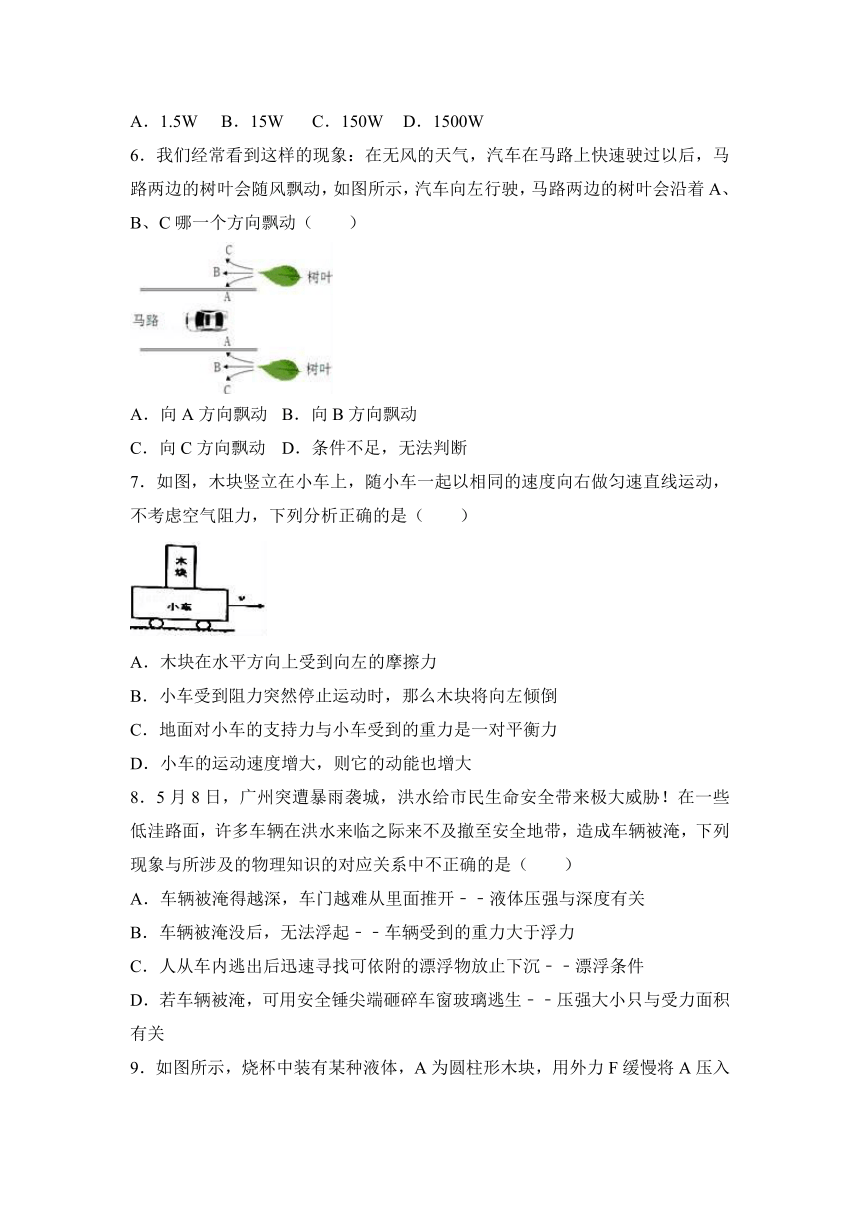 山东省临沂市河东区2016-2017学年八年级（下）期末物理试卷（解析版）