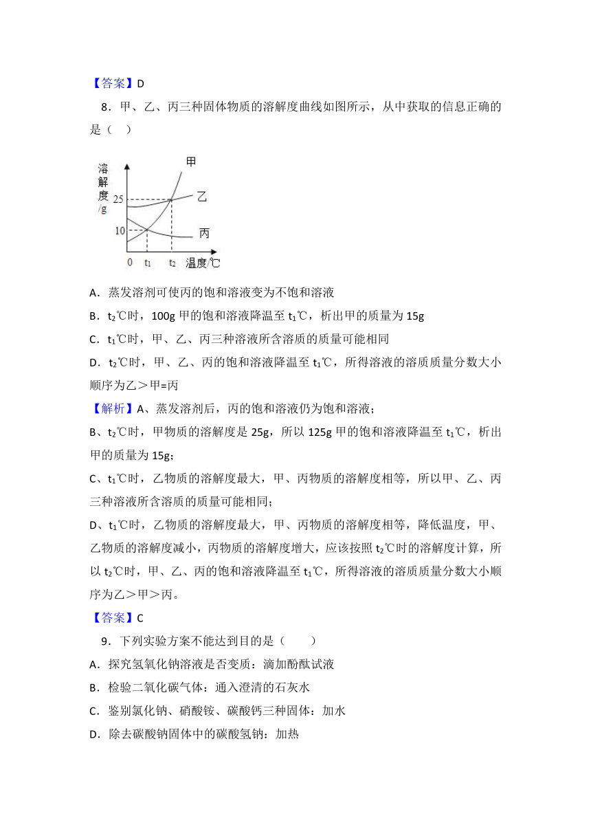 2018年江苏省徐州市中考化学真题试卷（word版，含解析）