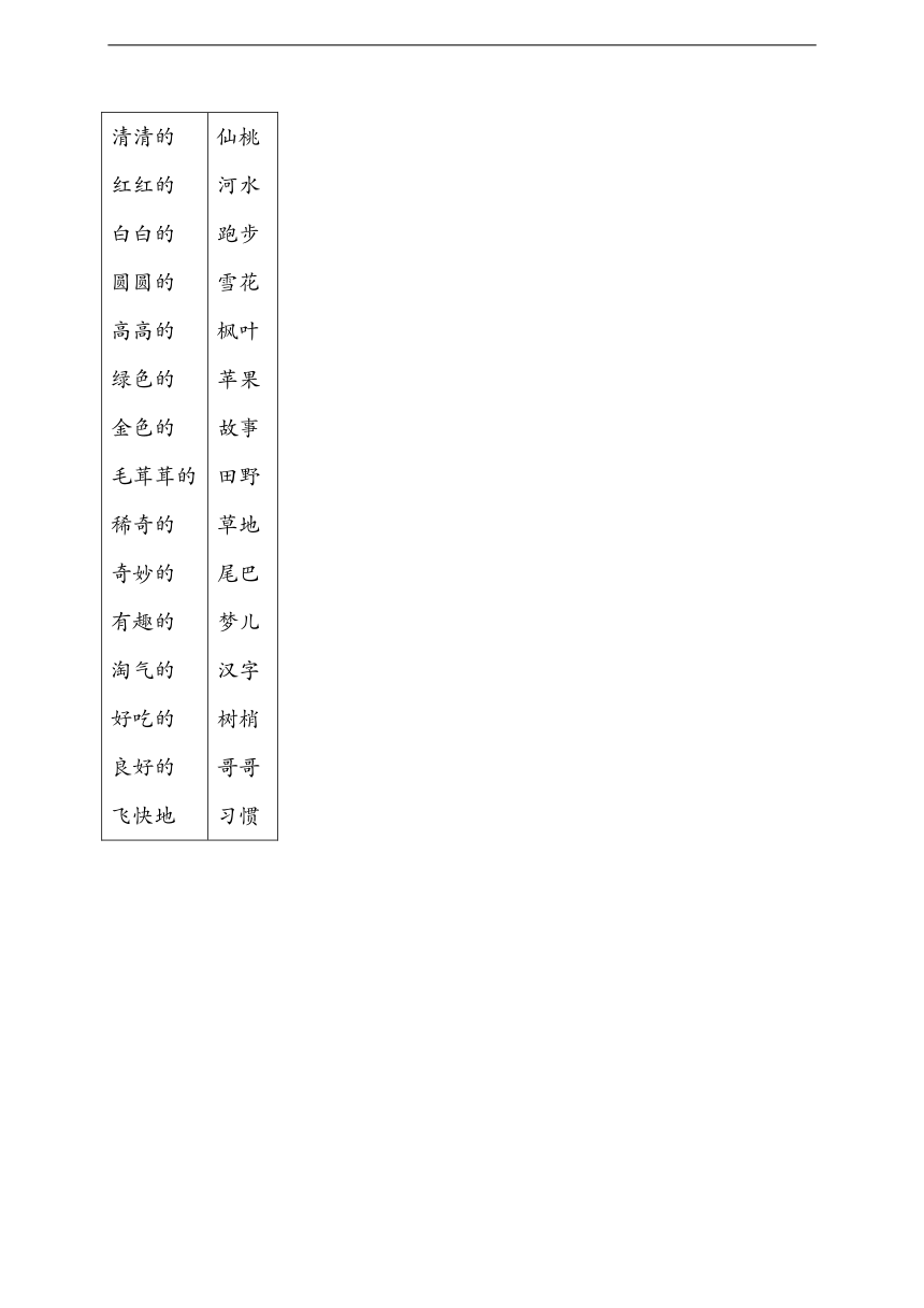 沪教版小学语文一年级上册期中词语汇集