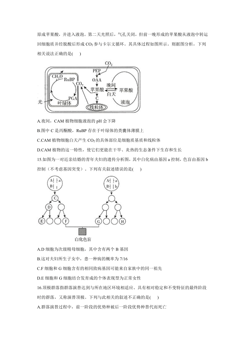 2021届湖南省衡阳七中高三生物模拟卷      含解析