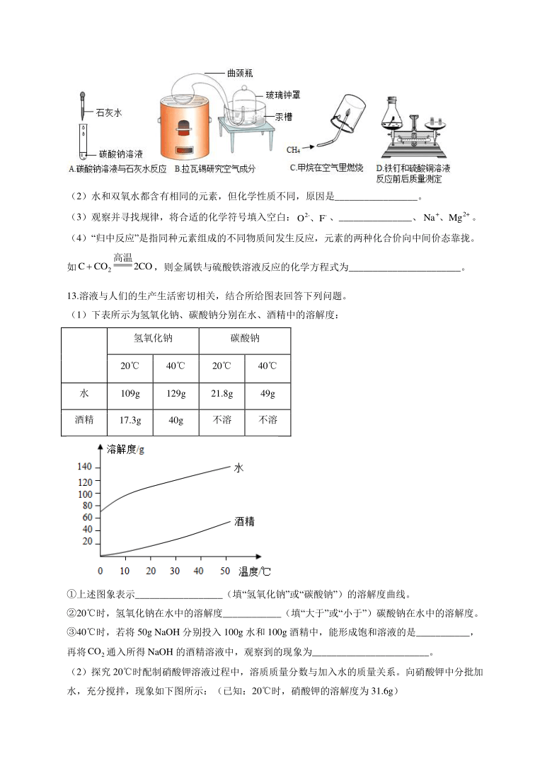 2020-2021学年下学期初中化学九年级贵州省贵阳市开学月考试卷  （Word版含答案）