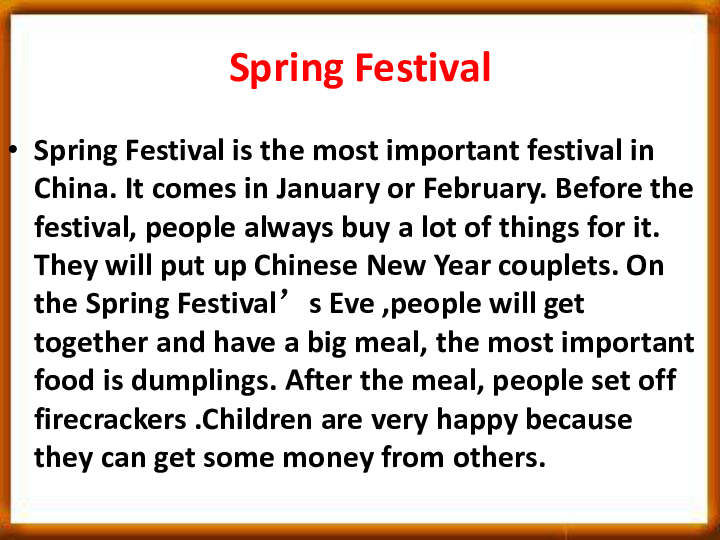 Unit 3 Festivals and Holidays Speaking： Talking about festivals and holiday activities课件(共23张PPT)