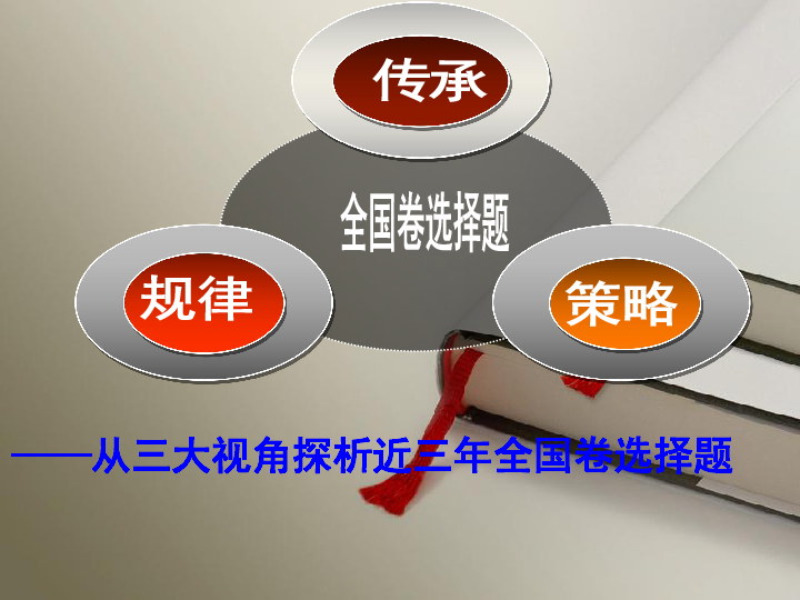 2019高考冲刺必备【传承、规律与策略——从三大视角探析近三年全国卷选择题复习课件】(共46张PP