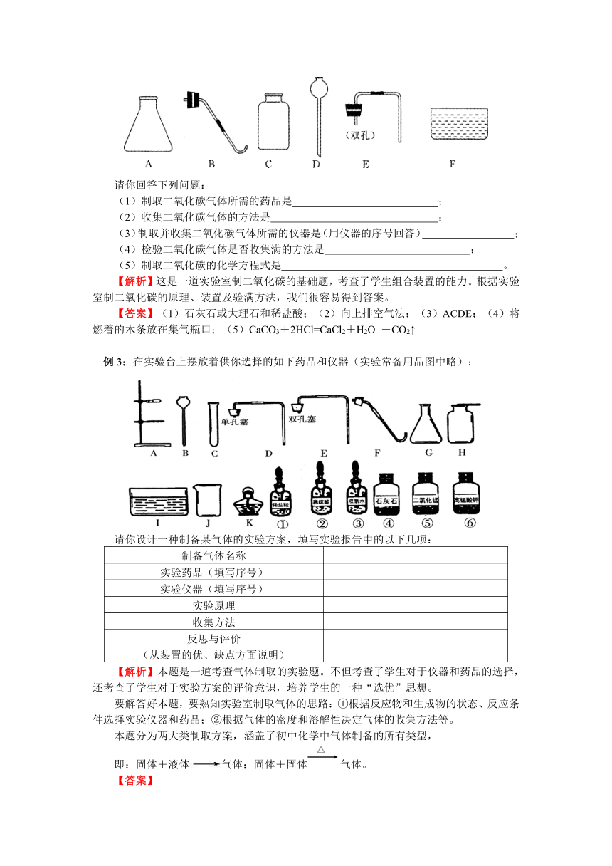 2011-2012学年九年级人教版初中化学同步练习第六单元课题2二氧化碳制取的研究   含答案