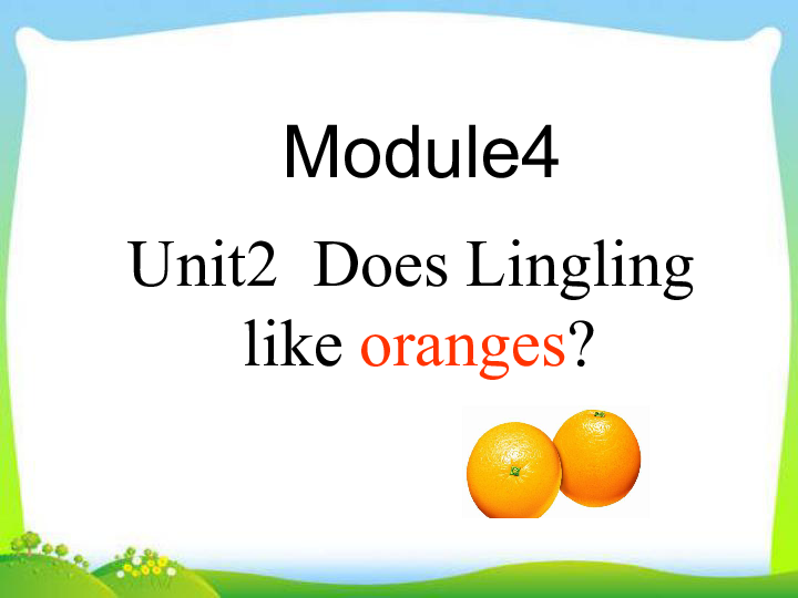 Module 4 Unit 2 Does Lingling like oranges 课件(共20张PPT)无音视频