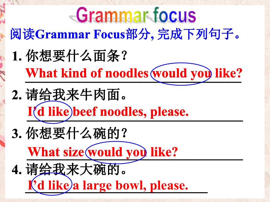 Unit 10 I’d like some noodlesSection A(Grammar focus-3c)课件