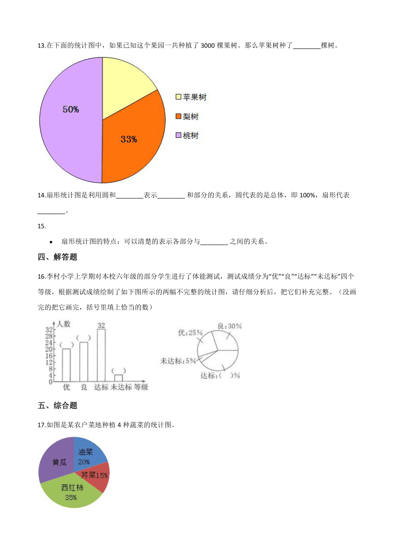 六年级上册数学一课一练-5.1扇形统计图 北师大版(含答案)