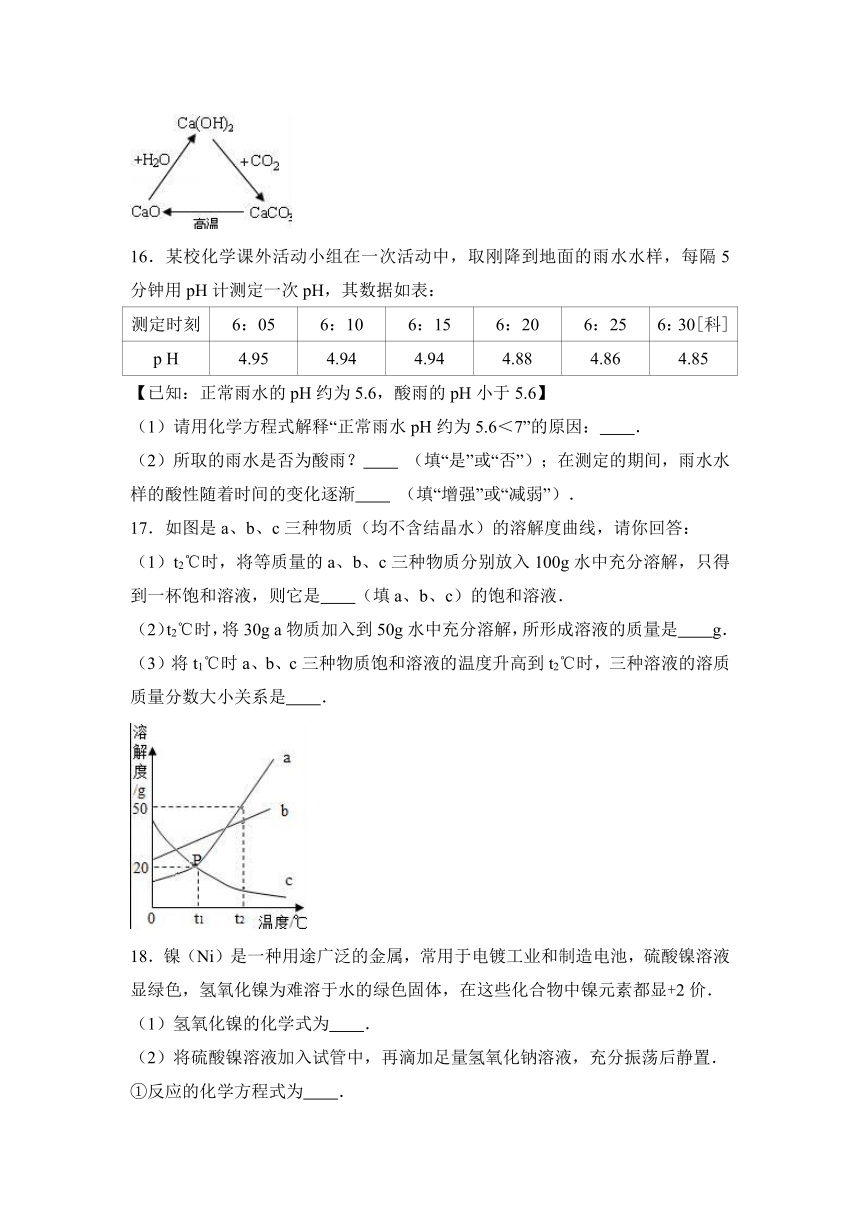 山东省潍坊市高密市朝阳中学2016-2017学年九年级（下）第一次月考化学试卷（解析版）