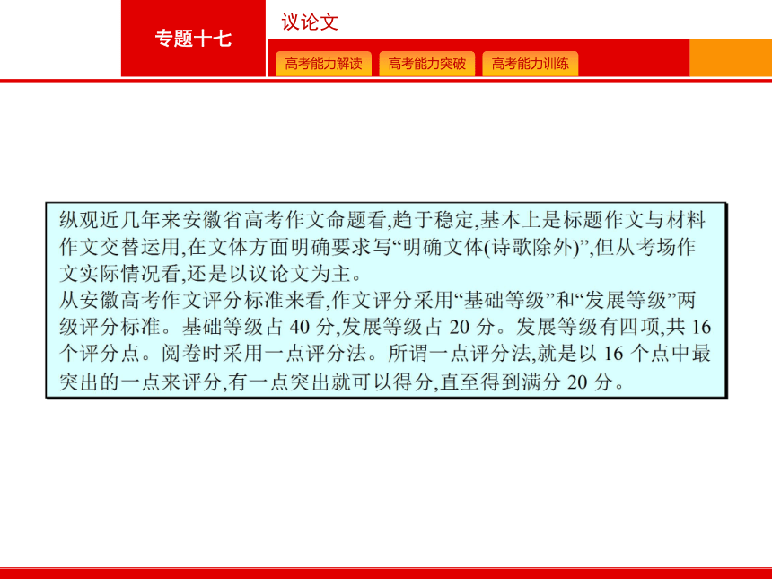 2015年高考语文 二轮 总复习【专题突破课件】专题十七 议论文（含2014高考真题）（共118张PPT）