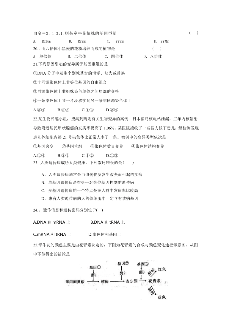 福建省龙海市程溪高级中学2020-2021学年高二上学期期中考试 生物      含答案