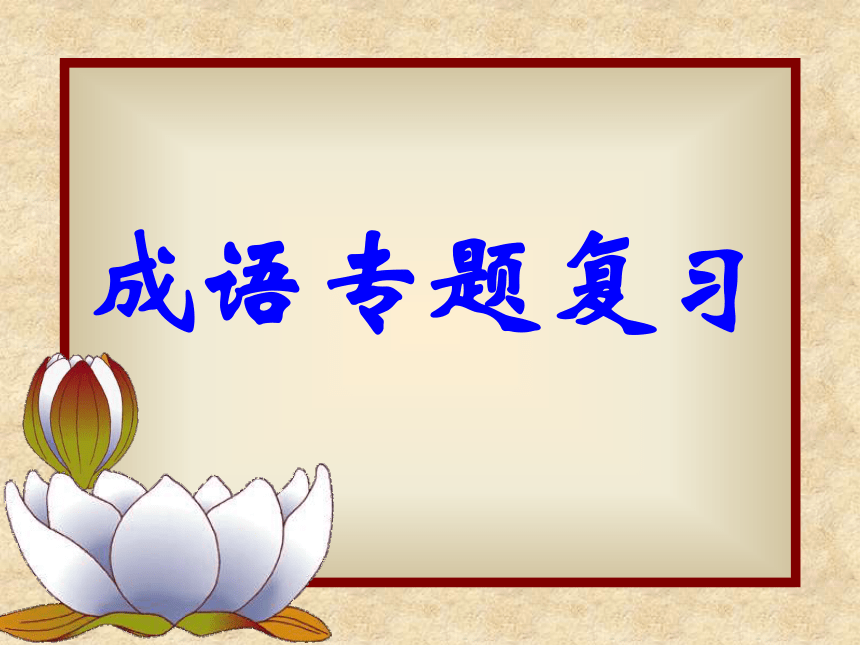 福建省莆田市第八中学2016届高三语文一轮复习课件：成语专题复习（共41张PPT）