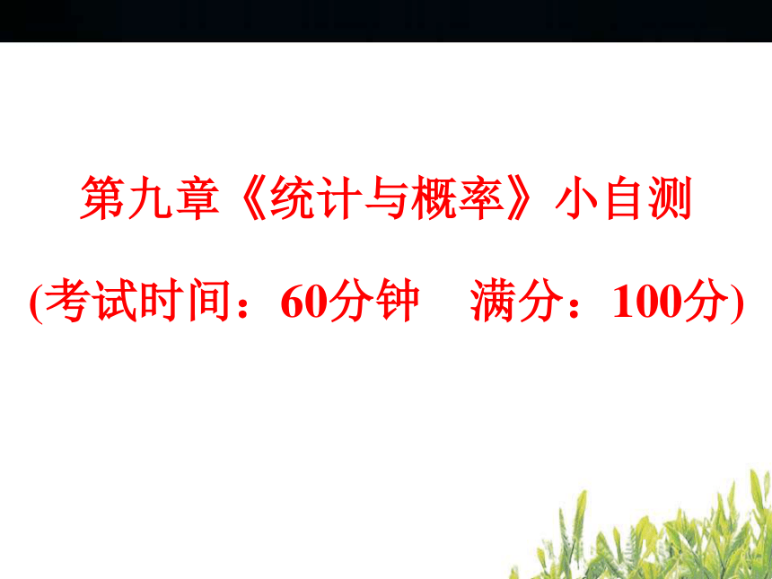2018年浙江中考数学复习 统计与概率 小自测（29张PPT）