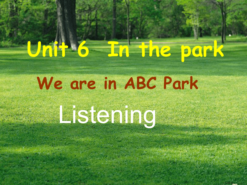 牛津英语预备教材Unit 6 In the park Listening