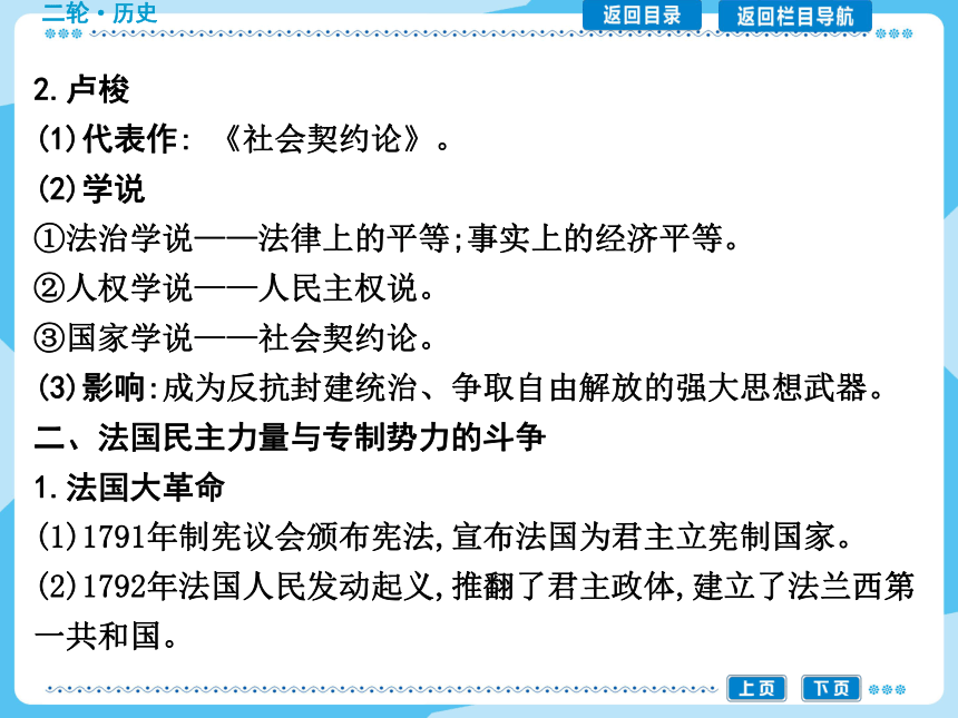 【导与练】2015届高三历史二轮复习课件：专题十五　近代社会的民主思想与实践