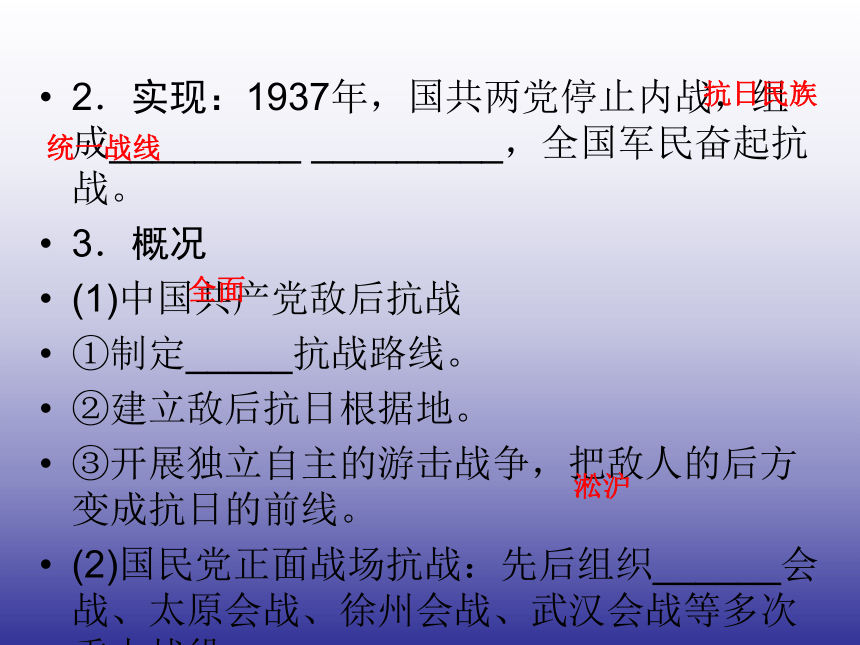 2014-2015学年高中历史必修I人教版第16课 抗日战争 课件