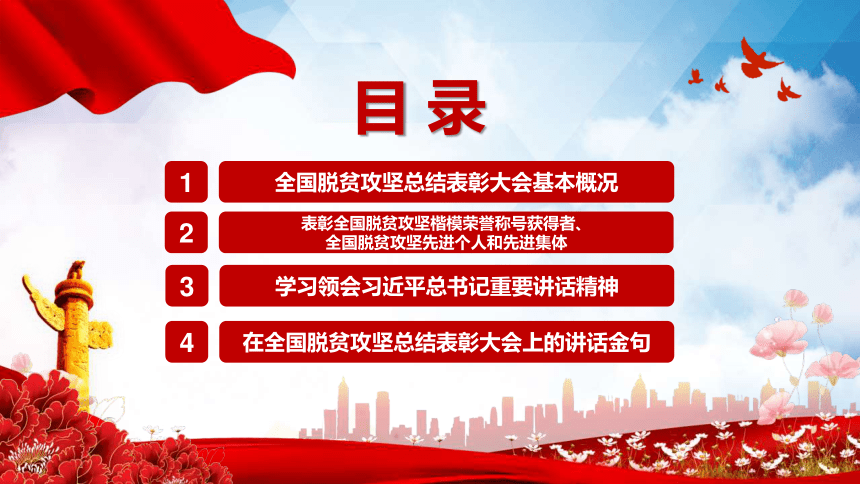 高考时政 全国脱贫攻坚总结表彰大会课件（共57张PPT）