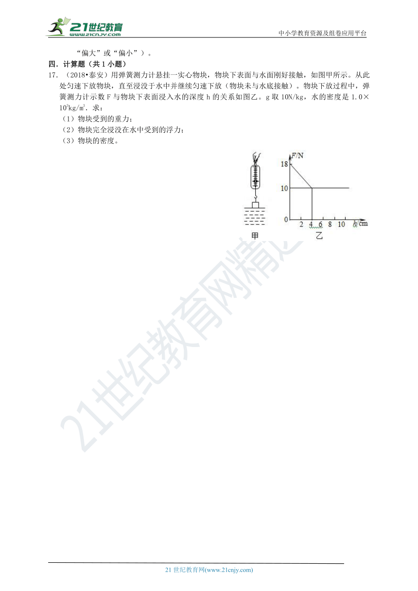 第3节 阿基米德原理 同步学案