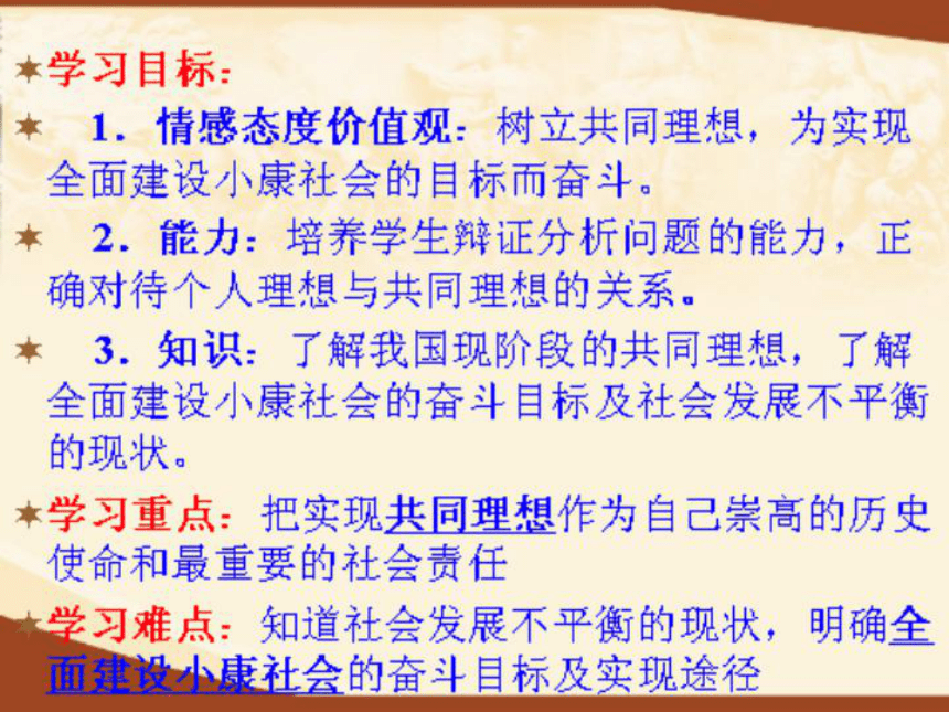 九年级政治全册 第十课 共同理想 共同使命课件 鲁教版（共35张PPT）